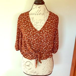 Floral Peplum Top Size M